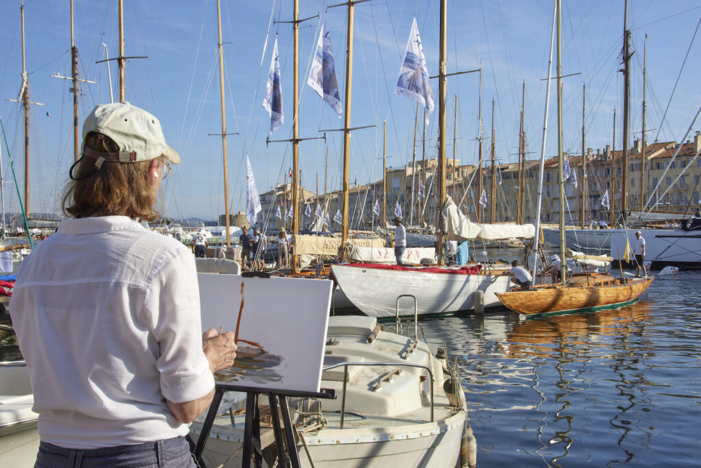 Christine Teichler beim Plenairmalen in Südfrankreich